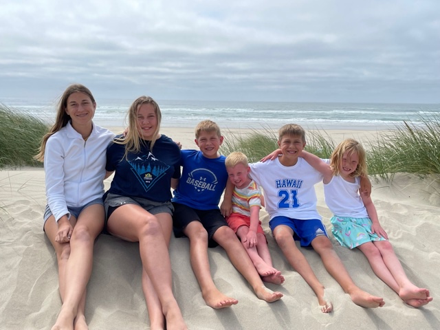 Six Grandkids at the Oregon Coast- July 2021